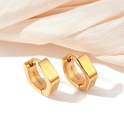 Золотой 304 серьги-кольца из нержавеющей стали с эффектом полировки, ионное покрытие (ip), золотые, 13x13.5x4 мм