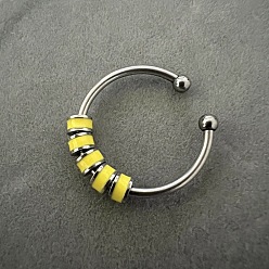 Желтый 304 эмалированный диск из нержавеющей стали с регулируемыми открытыми кольцами, снять беспокойство манжеты кольца, цвет нержавеющей стали, желтые, внутренний диаметр: регулируемый