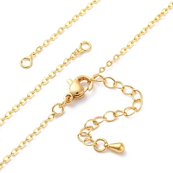 Настоящее золото 18K Латунь кабель цепи ожерелье изготовление, с 304 из нержавеющей стали омара застежками, без свинца и без кадмия, долговечный, стойки покрытие, реальный 18 k позолоченный, 17.56 дюйм (44.6 см)