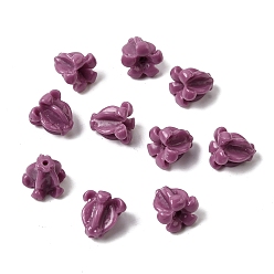 Серо-розавый Синтетических коралловых бусин, окрашенные, цветок, увядшая роза, 11.5~12x11.5~12x12.5 мм, отверстие : 1.6 мм