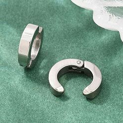 Stainless Steel Color 201 Stainless Steel Cuff Earrings, C-Shaped, with 304 Stainless Steel Pin, Stainless Steel Color, 11.3x3mm
