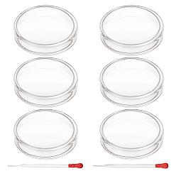 Прозрачный Плоская круглая стеклянная биохимическая чашка Петри, со стеклянной капельницей, аксессуары для лабораторного оборудования, прозрачные, 90~97x19 мм, Внутренние размеры: 85~93 mm, 2 шт / комплект, 4sets