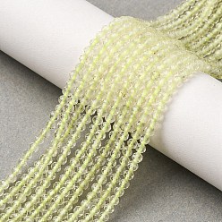 Лимонный Кварц Нити из натуральных бусин лимонного кварца (обработанных нагреванием), круглые, граненые, 3~3.5 мм, отверстие : 0.6 мм, около 125~164 шт / нитка, 15.35~15.55'' (39~39.5 см)
