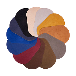 Mixed Color Flocky Cloth Fabric Appliques Iron On Patches, For Costume Accessories, Oval, Mixed Color, 180.5x110x0.5mm, 24sheets/set