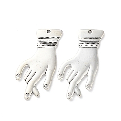 Античное Серебро Сплавочные подвески тибетского стиля, пальмовые прелести, античное серебро, 37x22x1.5 мм, отверстие : 1.4 мм