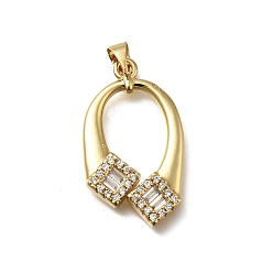Настоящее золото 18K Латунные микро проложить кубического циркония подвески, без кадмия и без свинца, стойки покрытие, долговечный, реальный 18 k позолоченный, 29.5x17x3 мм, отверстие : 4x3.7 мм