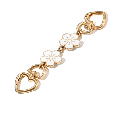 Белый Эмалированные цепочки для сумок с цветочным сплавом, с кольцевыми застежками, для замены ремней для мешков, золотые, белые, 150 мм