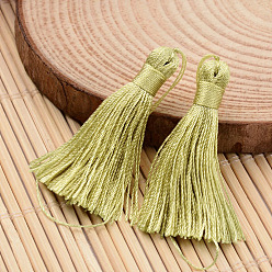 Light Khaki Nylon Thread Tassel Big Pendant Decorations, Light Khaki, 43x6mm