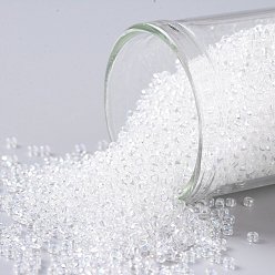 (161) Transparent AB Crystal Toho runde Rocailles, japanische Rocailles, (161) transparenter ab Kristall, 15/0, 1.5 mm, Bohrung: 0.7 mm, über 3000pcs / Flasche, 10 g / Flasche
