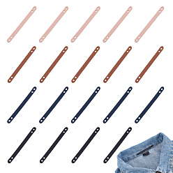 Mixed Color 20Pcs 4 Colors PU Leather Bag Handles, Purse Making Accessories, Rectangle, Mixed Color, 81x6x1.5mm, Hole: 3mm, 5pcs/color