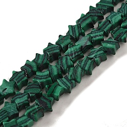 Malachite Perles synthétiques malachite brins, étoiles, 4x4.5x2mm, Trou: 0.8mm, Environ 102 pcs/chapelet, 15.35 pouce (39 cm)
