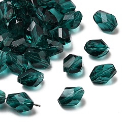 Темный Голубой К 9 стекло, имитация Австрийские кристаллические шарики, класс AAA, граненые, двухконусные, темные голубые, 6x8 мм, отверстие : 0.7~0.9 мм