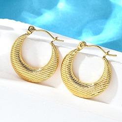 Настоящее золото 18K 304 серьги из нержавеющей стали для женщин, ионное покрытие (ip), кольцо, реальный 18 k позолоченный, 23.5x22x3 мм