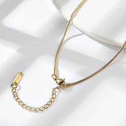 Золотой Ионное покрытие (ip) 304 ожерелье из круглой змеиной цепи из нержавеющей стали для мужчин и женщин, золотые, 15.83 дюйм (40.2 см)