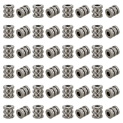 Нержавеющая Сталь Цвет 60 шт. 303 бусины из нержавеющей стали, колонка, цвет нержавеющей стали, 6.3x5.5 мм, отверстие : 3 мм