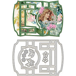 Rectangle Углеродистая сталь разрезает трафареты, для diy scrapbooking, Фотоальбом, декоративная бумага для тиснения, цвет нержавеющей стали, прямоугольные, 204x144x0.8 мм