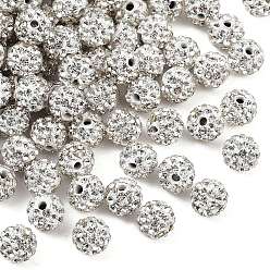 Кристалл Pave disco бусины, Бусины со стразами, полимерная глина , класс А, круглые, кристалл, С. 12 (1.8~1.9 мм), 8 мм, отверстие : 2 мм