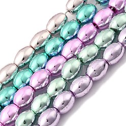 (52) Непрозрачная лаванда Гальванические нити из синтетических немагнитных гематитовых бусин, овальные, разноцветные, 6x4.5 мм, отверстие : 1 мм, около 68 шт / нитка, 15.12'' (38.4 см)