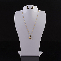 Белый Органических дисплеев ожерелье стекла, стойка дисплея бюста ожерелья, белые, 220x143x84 мм