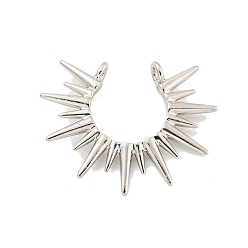 Платина Стойки обшивки латунь кулон, без кадмия и без свинца, долгоиграющий, солнце, платина, 22x27.5x4 мм, отверстие : 1.8 мм