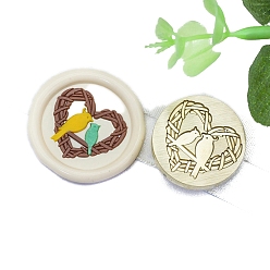 Птица Золотая восковая печать, латунная головка штампа, для приглашений, конверты, подарочная упаковка, птица, 25x25 мм