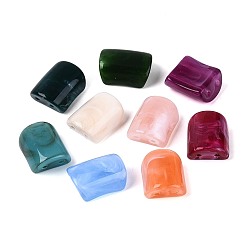 (52) Непрозрачная лаванда Непрозрачные акриловые дистанционные рамки, арка, два тона, 2-луночное, разноцветные, 22.5~23x17.5x10 мм, отверстие : 2 мм, Около 243 шт / 500 г
