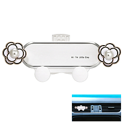 White Oval with Flower Plastic Car Phone Holder, Car Air Vent Clips, Car Accessories, White, 41.5x120x115mm