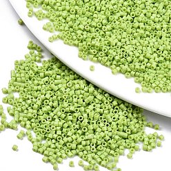 Желто-Зеленый Fgb 11/0 стеклянный бисер класса А, цилиндр, однородный размер бисера, спекающийся лак, желто-зеленый, 1.5x1 мм, отверстие : 0.5 мм, около 20000 шт / упаковка