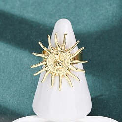 Стрелец Латунные манжеты с открытыми кольцами, золотые, Стрелец, размер США 8 1/2 (18.5 мм), Цветок: 28x27 мм