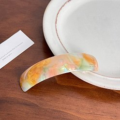 Оранжевый Заколка для волос из ацетата целлюлозы, с фурнитурой платина железная, прямоугольные, оранжевые, 100 мм