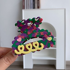 Средний Фиолетово-красный Заколки для волос с когтями из ацетата целлюлозы (смола), аксессуары для волос для женщин и девочек, средне фиолетовый красный, 80x55 мм