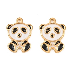 Золотой 304 подвески из нержавеющей стали, с эмалью, прелести панды, золотые, 16.5x12x1.5 мм, отверстие : 1.4 мм