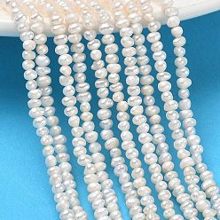 Beige Natural Cultured Freshwater Pearl Beads Strands, Grade 2A+, Potato, Beige, 1.8~2.2mm, Hole: 0.1mm, about 175~177pcs/strand, 14.37~14.57''(36.5~37cm)