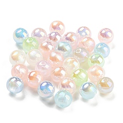 Gemischte Farbe Opake Legierung Perlen, Runde, Gemischte Farbe, 8 mm, Bohrung: 1.5 mm