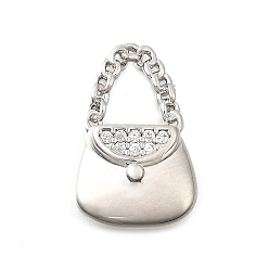 Платинированный Латунные микро проложить кубического циркония подвески, без кадмия, без никеля и без свинца, пакет, Реальная платина, 18x12x4.5 мм, отверстие : 6x5.5 мм