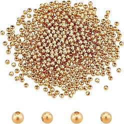 Золотой 304 из нержавеющей стали бусы, полый круглый, золотые, 3x3 мм, отверстие : 1 мм, около 500 шт / упаковка, 1 мешок / коробка