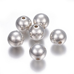 Silbern Silberfarbig Ccb Kunststoff-Perlen, Runde, Silberfarbe überzogen, 13.5 mm, Bohrung: 3 mm