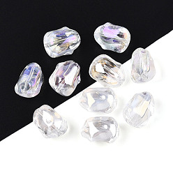 Прозрачный Прозрачный Electroplate стеклянные бусины, кролик, прозрачные, 15x11.3~11.6x9.7~10 мм, отверстие : 1 мм