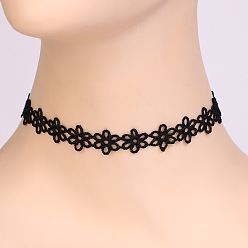 Черный Ожерелья-чокеры из полиэстера и сплава в стиле ретро, для женщин, чёрные, 11.81 дюйм (30 см), Удлинитель цепи: 70 мм длинные