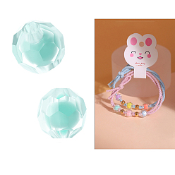 Аквамарин 100 шт прозрачные акриловые бусины, бусина в бусине, граненые круглые, аквамарин, 10.1x9.5 мм, отверстие : 2.2 мм