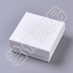 Белый Подарочные коробки из крафт-бумаги, с черной губкой, на день Святого Валентина, юбилеи, свадьбы, Дни рождения, квадратный, белые, 8.45x8.55x3.7 см