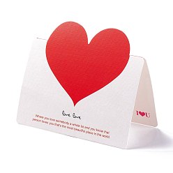 Weiß Herz grußkarten, Valentinstag Liebeskarten, zur Jubiläumshochzeitsfeier, Rechteck, weiß, 96x135x0.3 mm, 50 Stück / Beutel