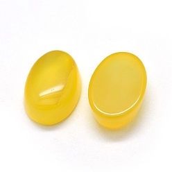 Желтый Агат Кабошоны из натурального желтого агата, овальные, 13.5~14x9.5~10x5~6 мм
