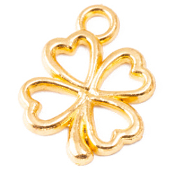 Doré  Pendentifs en alliage, trèfle, or, 17x13x1.5mm