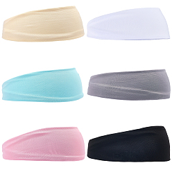 (52) Непрозрачная лаванда 6шт. 6цвета, тканевая широкая повязка на голову для занятий спортом, Мягкая и эластичная модная повязка для волос, впитывающая пот, разноцветные, 240x2 мм, 1 шт / цвет