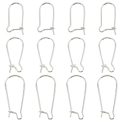 Серебро 12шт. 3 стиль 925 серьги-кольца из стерлингового серебра, провод почки, серебряные, 18.5~25x9.5~11 мм, штифты : 0.6~0.7 мм, 4 шт / стиль