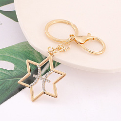 Pisces Constellation Theme Alloy with Rhinestone Keychain for Women, Star, Pisces, 11cm