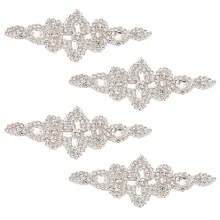 Кристалл Нашивки со стразами из цветочного стекла, утюг / пришить аппликации, аксессуары для костюма, для одежды, сумка брюки, обуви, кристалл, 147x65x5 мм