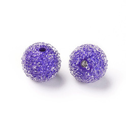 Сине-фиолетовый Имитация конфетного стиля смоляные хрустальные стразы бусины, круглые, для ручек с бусинами, брелки, ювелирные изделия и ремесла, синий фиолетовый, 15.5 мм, отверстие : 2 мм