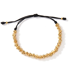 Золотой Латунные бисерные плетеные браслеты из бисера, плетеные браслеты из полиэфирного шнура для женщин, круглые, золотые, 11.02 дюйм (28 см)